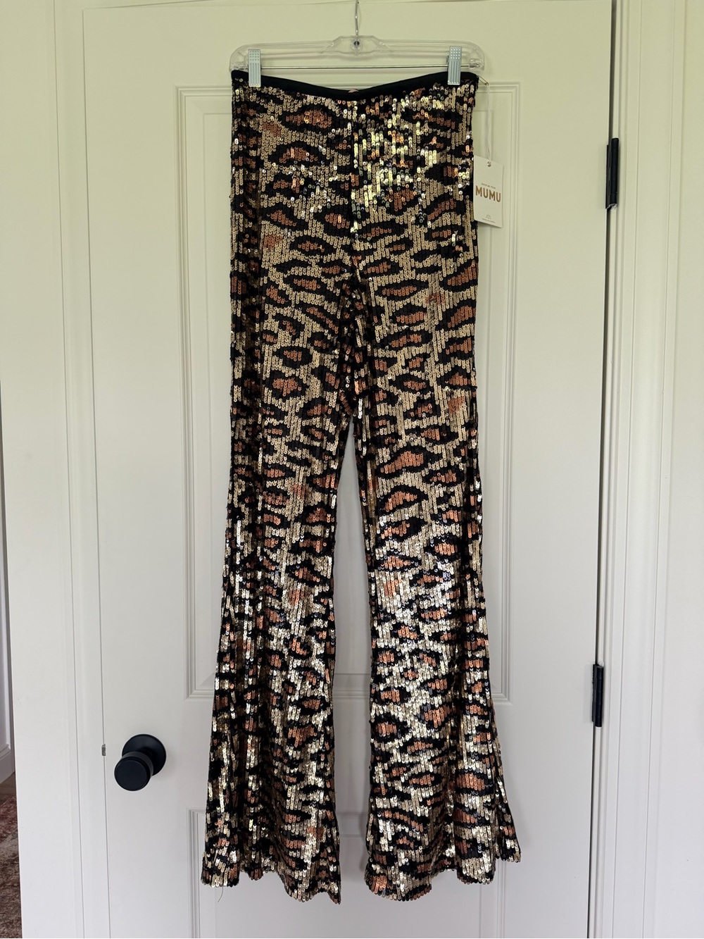 Show Me Your MuMu Leopard Sequin Flare Pants
